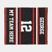 Personalisiert mit Namen,#, Team, Sportfan-Team Fleecedecke (Vorderseite (Horizontal))
