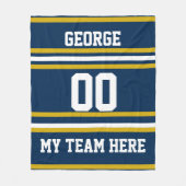 Personalisiert mit Namen,#, Team, Sportfan-Team Fleecedecke (Vorderseite)