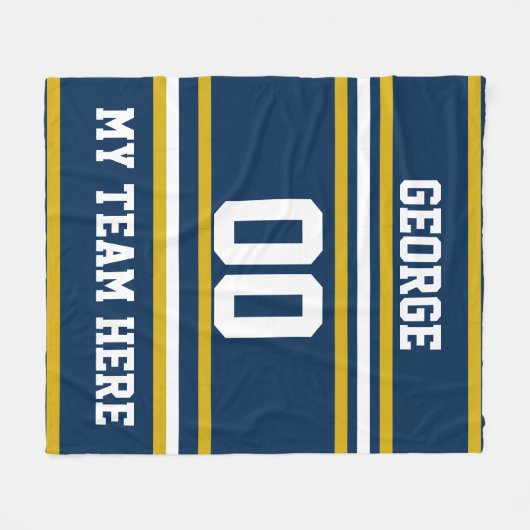 Personalisiert mit Namen,#, Team, Sportfan-Team Fleecedecke (Vorderseite (Horizontal))