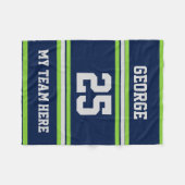 Personalisiert mit Namen,#, Team, Sportfan-Team Fleecedecke (Vorderseite (Horizontal))