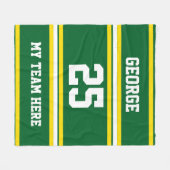 Personalisiert mit Namen,#, Team, Sportfan-Team Fleecedecke (Vorderseite (Horizontal))