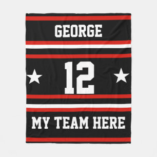 Personalisiert mit Namen,#, Team, Sportfan-Team Fleecedecke