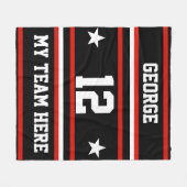 Personalisiert mit Namen,#, Team, Sportfan-Team Fleecedecke (Vorderseite (Horizontal))