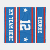 Personalisiert mit Namen,#, Team, Sportfan-Team Fleecedecke (Vorderseite (Horizontal))