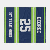 Personalisiert mit Namen,#, Team, Sportfan-Team Fleecedecke (Vorderseite (Horizontal))