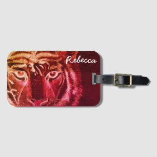 Personalisiert mit Namen Tiger Design Gepäckanhänger