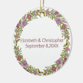 Personalisiert mit Namen und Hochzeitdatum Keramik Ornament (Links)