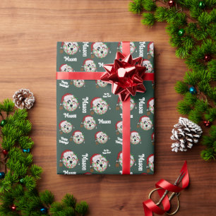 Personalisiert mit Namen Weihnachtsbeleuchtung Bas Geschenkpapier