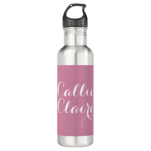 Personalisiert mit rosa Wasser-Namensflasche Edelstahlflasche