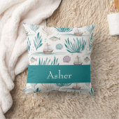 Personalisiert mit Schiffen und Muscheln Kissen (Decke)