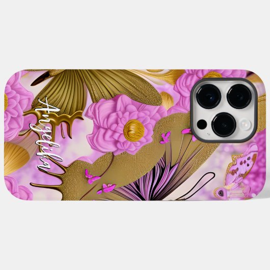 Personalisiert mit Schmetterlingen Case-Mate iPhone Hülle (Rückseite (Horizontal))