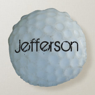 Personalisiert mit weißen Golfball Namenskissen Rundes Kissen