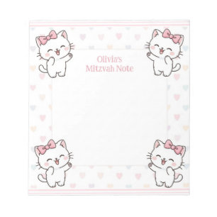 Personalisiert Mitzvah Hinweis Notepad Kitten Katz Notizblock