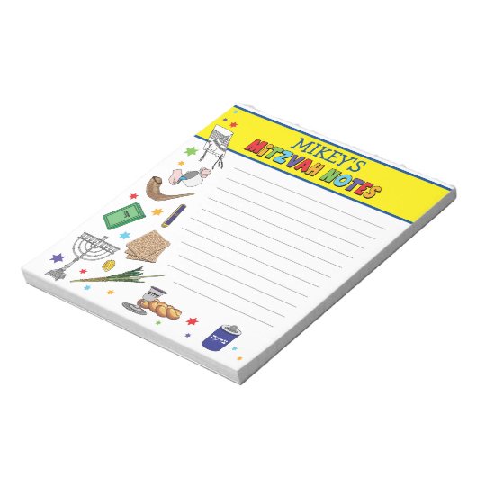 Personalisiert Mitzvah Notepad - Stil 2 Notizblock (Rotiert)