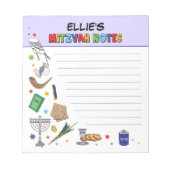 Personalisiert Mitzvah Notepad - Stil 3 Notizblock (Vorderseite)