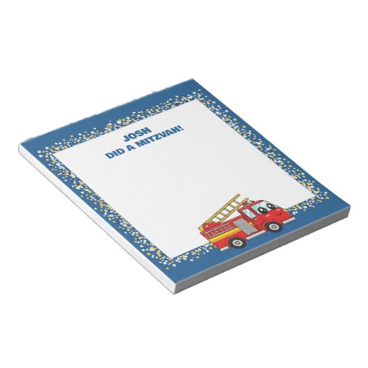 Personalisiert Mitzvah Notizblock (angewinkelt)