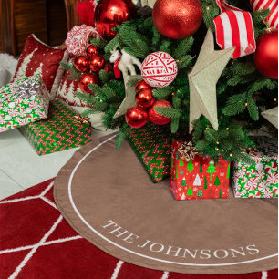 Personalisiert Mocha Brown Fleece Weihnachtsbaumdecke