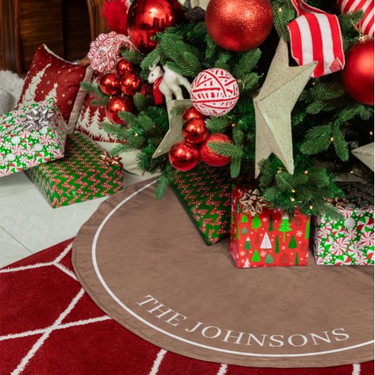 Personalisiert Mocha Brown Fleece Weihnachtsbaumdecke