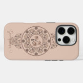 Personalisiert Mocha Rokoko Lotus Ornamental Manda Case-Mate iPhone Hülle (Rückseite (Horizontal))