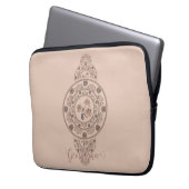 Personalisiert Mocha Rokoko Lotus Ornamental Manda Laptopschutzhülle (Vorderseite Links)