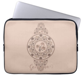 Personalisiert Mocha Rokoko Lotus Ornamental Manda Laptopschutzhülle