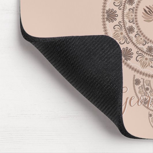 Personalisiert Mocha Rokoko Lotus Ornamental Manda Mousepad (Ecke)