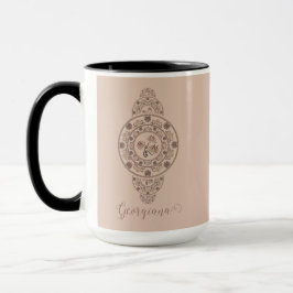 Personalisiert Mocha Rokoko Lotus Ornamental Manda Tasse