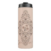 Personalisiert Mocha Rokoko Lotus Ornamental Manda Thermosbecher (Vorderseite)