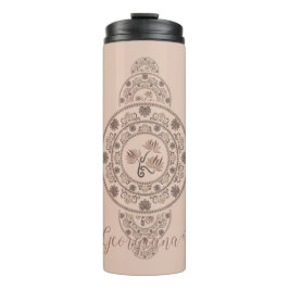 Personalisiert Mocha Rokoko Lotus Ornamental Manda Thermosbecher