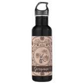 Personalisiert Mocha Rokoko Revival Dot Mandala Edelstahlflasche (Vorderseite)