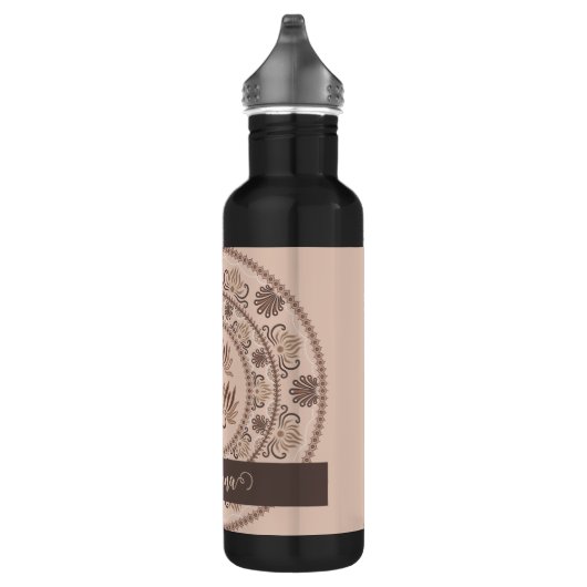 Personalisiert Mocha Rokoko Revival Dot Mandala Edelstahlflasche (Rechts)