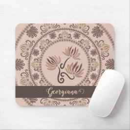 Personalisiert Mocha Rokoko Revival Dot Mandala Mousepad