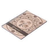 Personalisiert Mocha Rokoko Revival Dot Mandala Notizblock (Linke Seite)