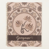 Personalisiert Mocha Rokoko Revival Dot Mandala Planer (Vorderseite)