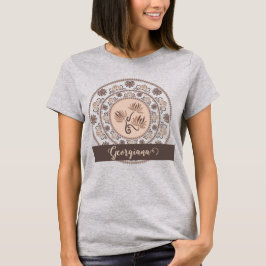 Personalisiert Mocha Rokoko Revival Dot Mandala T-Shirt