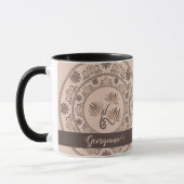 Personalisiert Mocha Rokoko Revival Dot Mandala Tasse (Links)