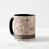 Personalisiert Mocha Rokoko Revival Dot Mandala Tasse (Vorderseite Links)