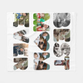 Personalisiert modern 11 Foto Beste Mutter überhau Fleecedecke (Vorderseite (Horizontal))