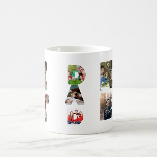 Personalisiert modern 11 Foto Bester Vater je Väte Kaffeetasse (Mittel)