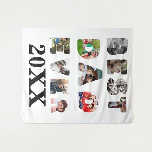 Personalisiert modern 11 Foto Bester Vater je Wandteppich (Vorderseite (Horizontal))