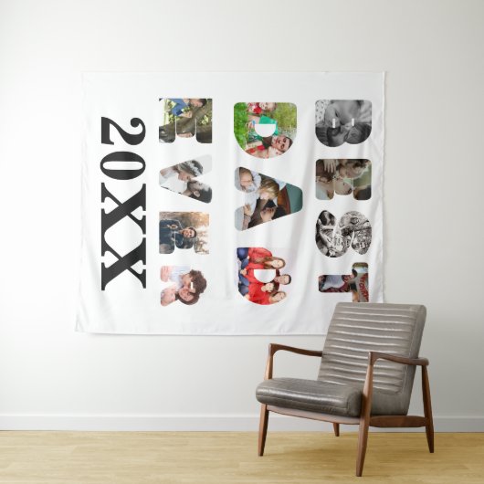 Personalisiert modern 11 Foto Bester Vater je Wandteppich (Beispiel (Horizontal))