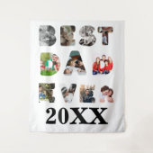 Personalisiert modern 11 Foto Bester Vater je Wandteppich (Vorderseite)