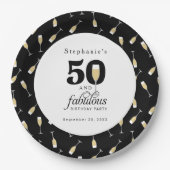 Personalisiert Modern 50 und fabelhaft Geburtstag Pappteller (Vorderseite)