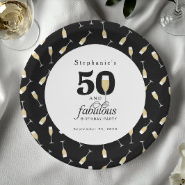 Personalisiert Modern 50 und fabelhaft Geburtstag Pappteller
