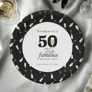 Personalisiert Modern 50 und fabelhaft Geburtstag Pappteller