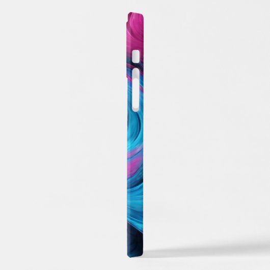 Personalisiert Modern Abstrakt Blue und Fuchsia iPhone Hülle (Linke Seite)