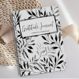Personalisiert Modern Black Leaf Dankesblatt Notizblock