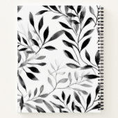 Personalisiert Modern Black Leaf Dankesblatt Notizblock (Rückseite)