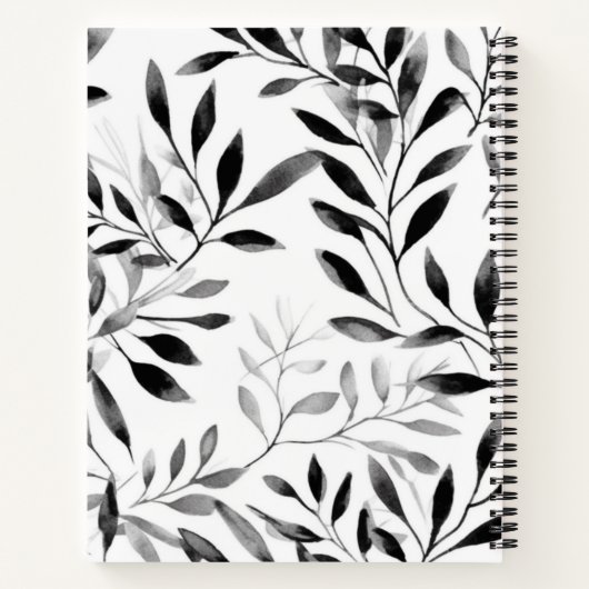 Personalisiert Modern Black Leaf Dankesblatt Notizblock (Rückseite)