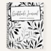 Personalisiert Modern Black Leaf Dankesblatt Notizblock (Vorderseite)